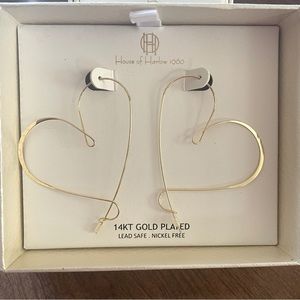 House of Harlow 1960 Gold Heart Earrings